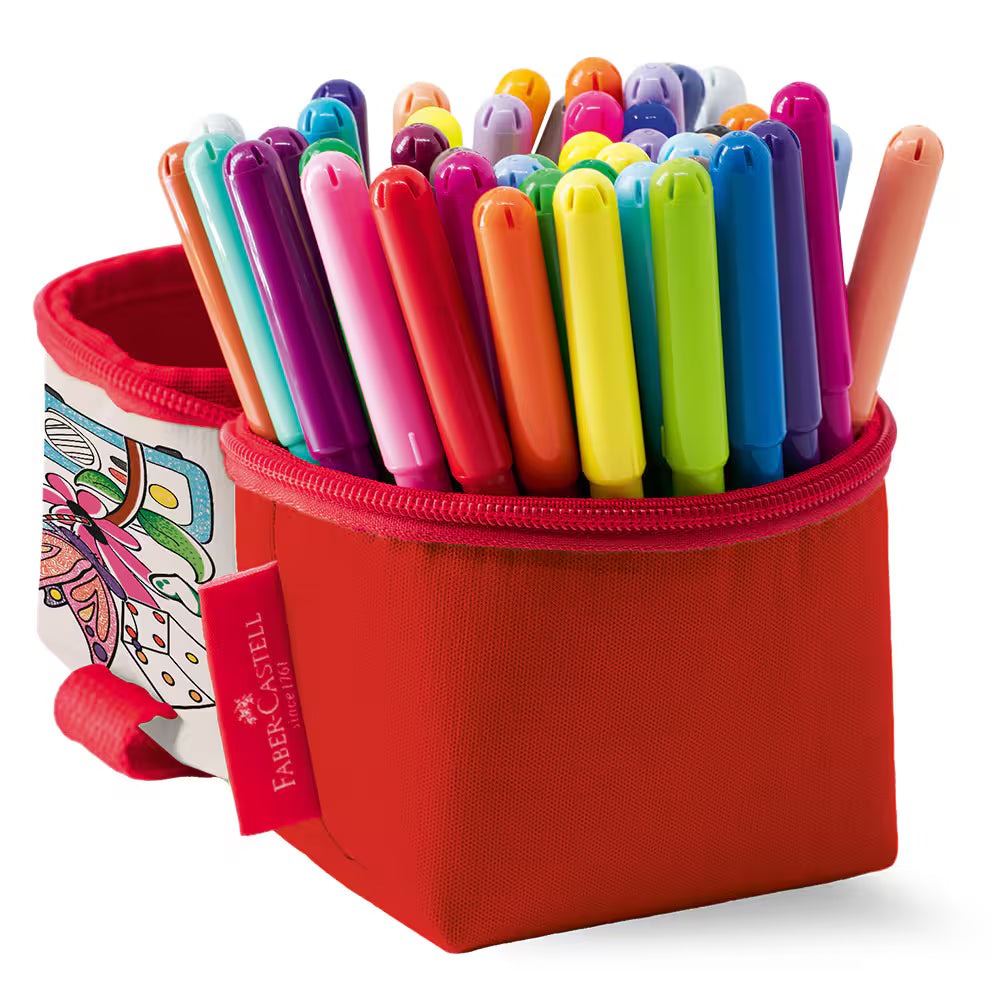 Canetas Hidrográficas para colorir, com 50 cores, Vai e vem - ET 1 UN