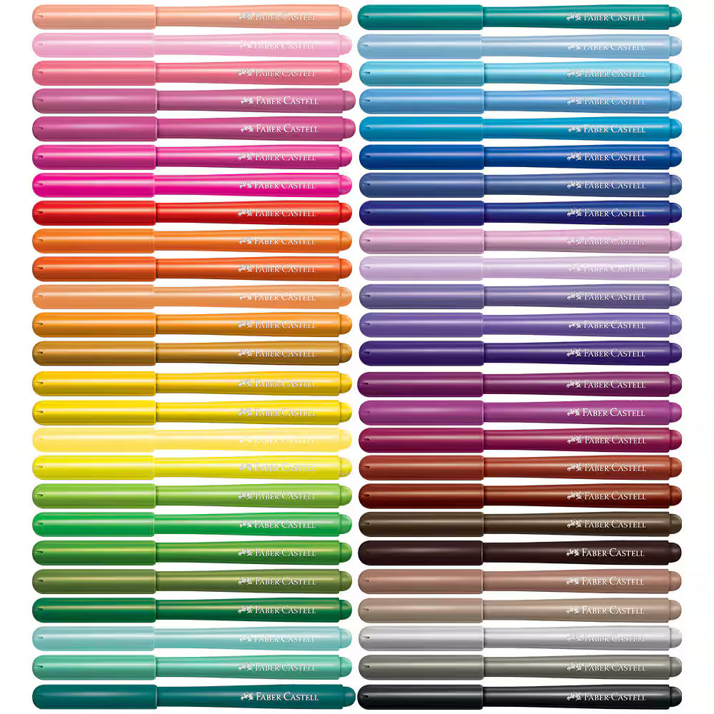 Canetas Hidrográficas para colorir, com 50 cores, Vai e vem - ET 1 UN