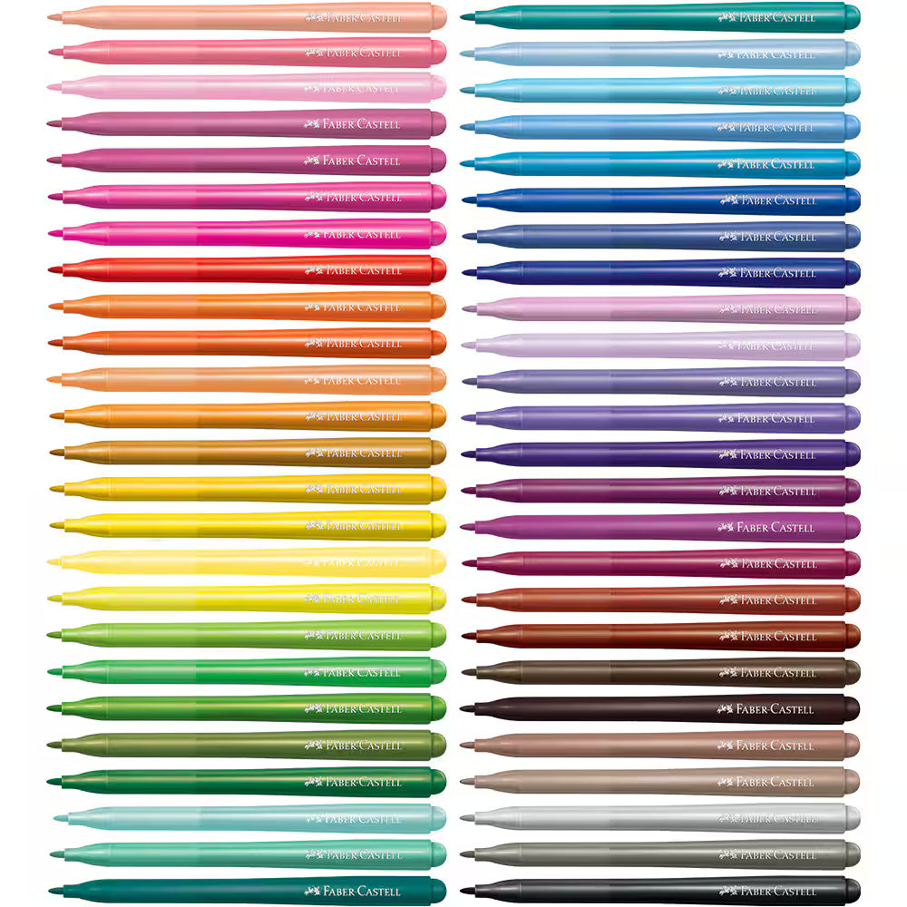 Canetas Hidrográficas para colorir, com 50 cores, Vai e vem - ET 1 UN