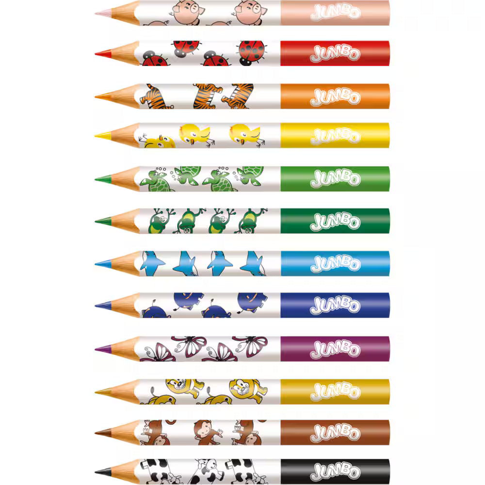 Lápis de Cor Jumbo Triangular 12 Cores, Faber-Castell - CX 1 UN