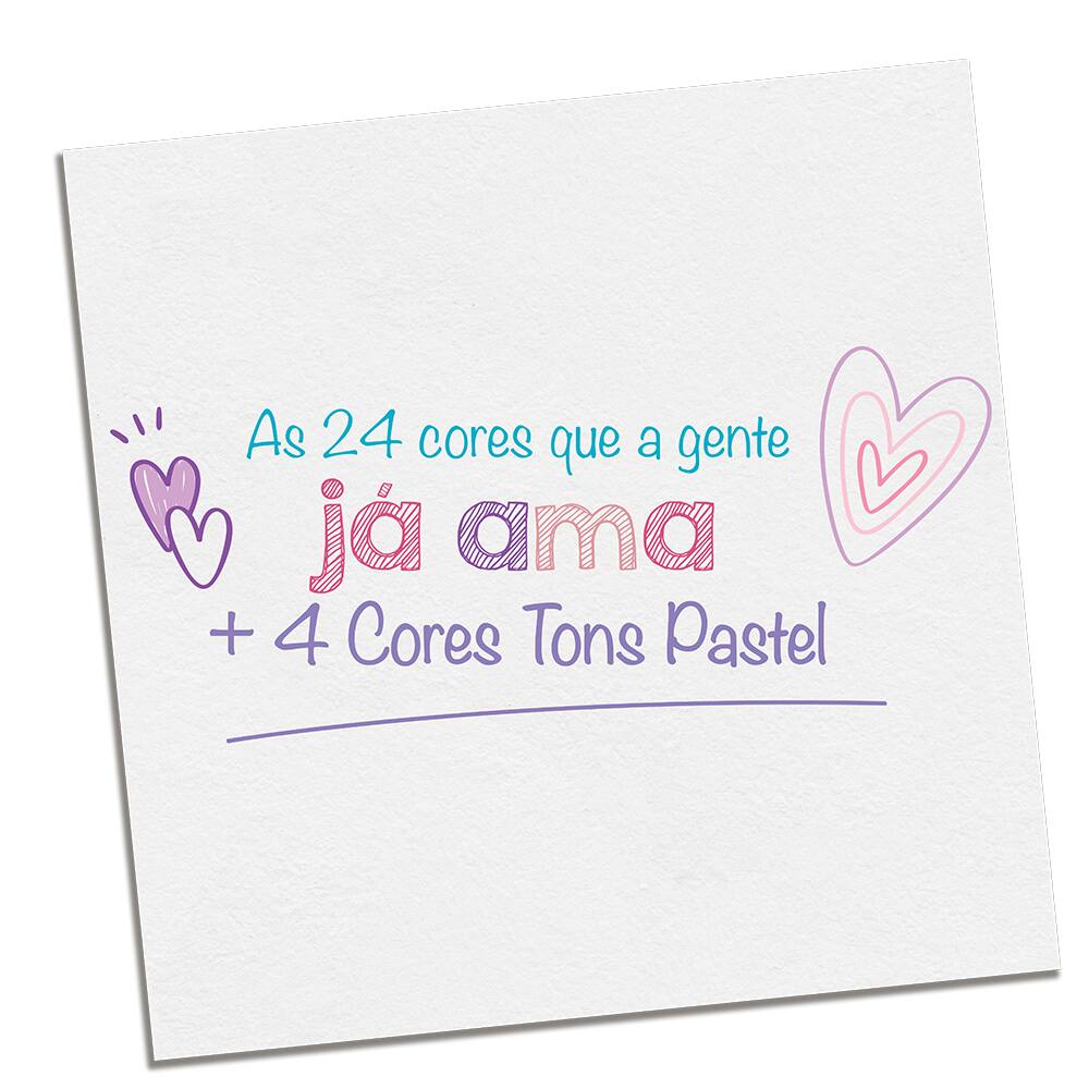 Lápis de Cor 24 Cores + 4 Pastel, Faber-Castell - CX 1 UN