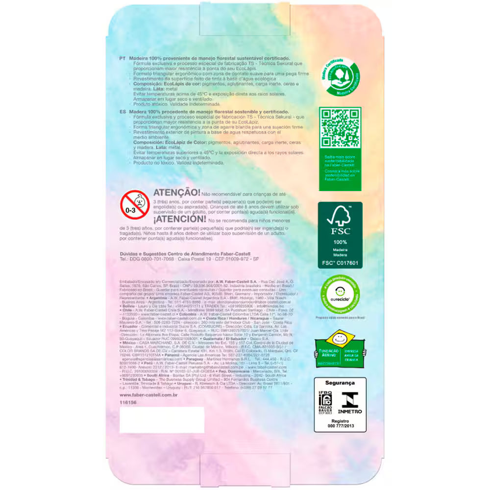 Lápis De Cor triangular Sparkle, 12 Cores - ET 12 UN