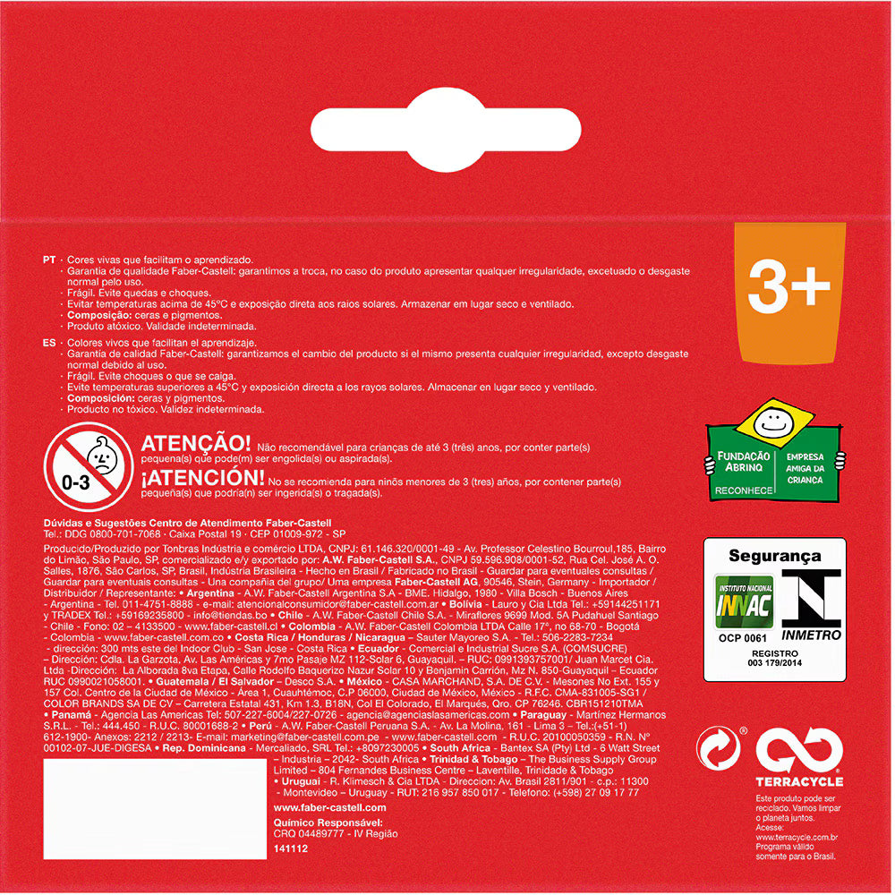 Giz de Cera Gizão 12 Cores Faber-Castell CX 1 UN