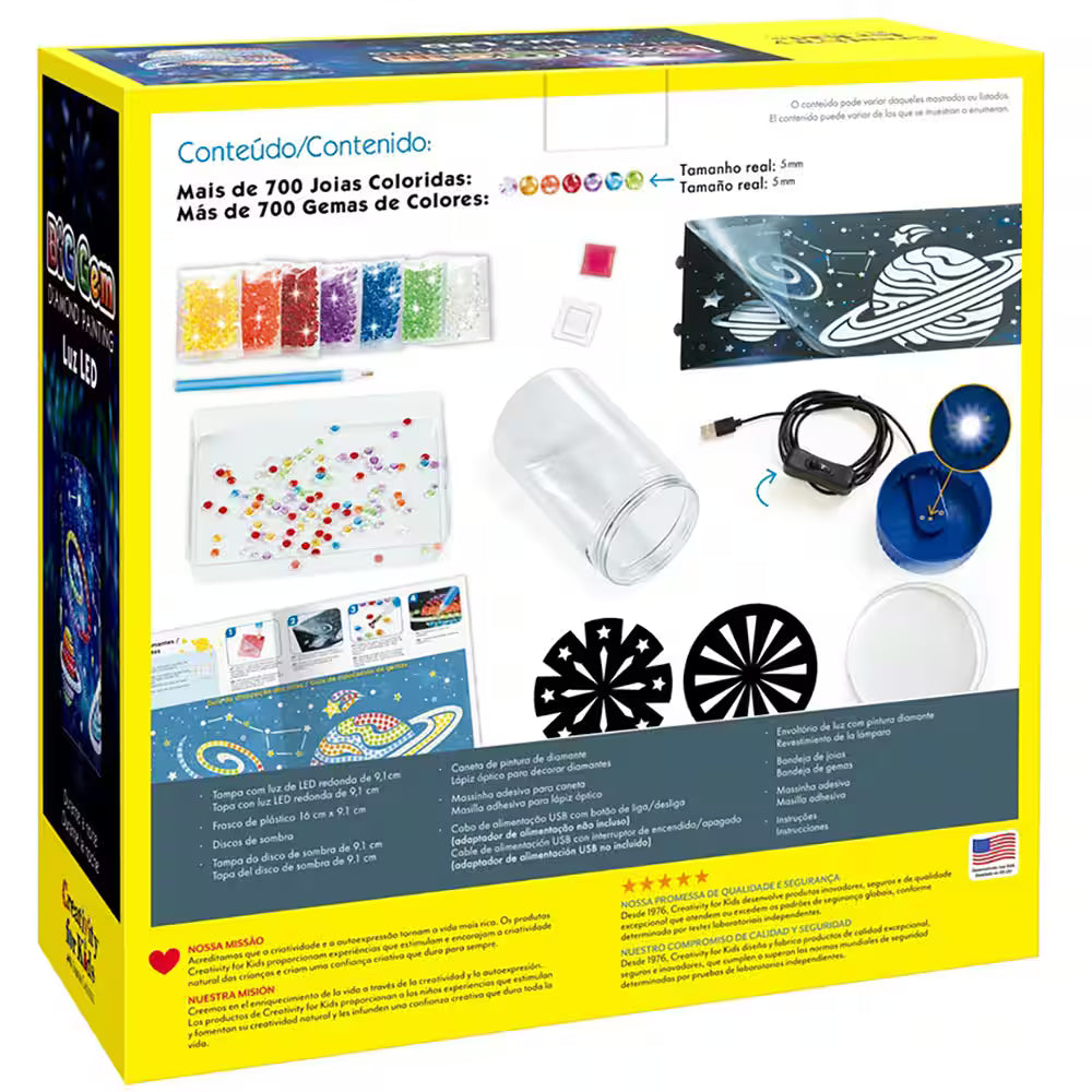 Luminária Espacial, Brinquedo Criativo para crianças a partir de 6 anos, Creativity For Kids – CX 1 UN
