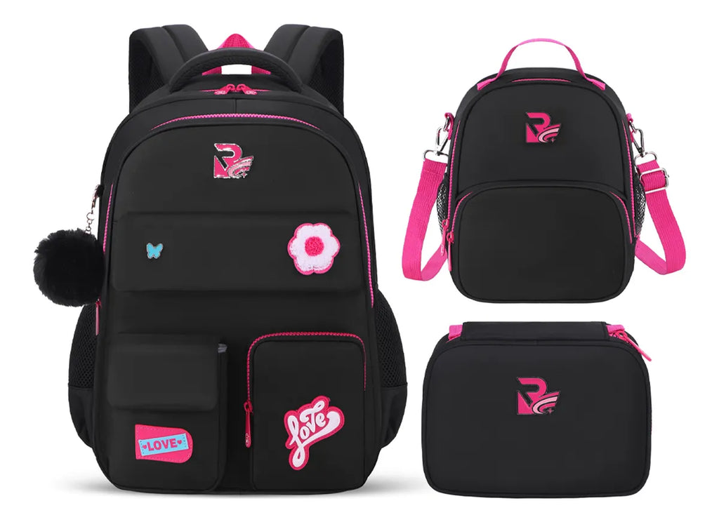 Kit Mochila Escolar Reforçada Espaçosa Com Lancheira Estojo