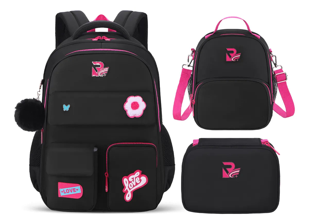 Kit Mochila Escolar Reforçada Espaçosa Com Lancheira Estojo