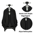 Kit Mochila Rodinhas Lancheira Estojo Juvenil