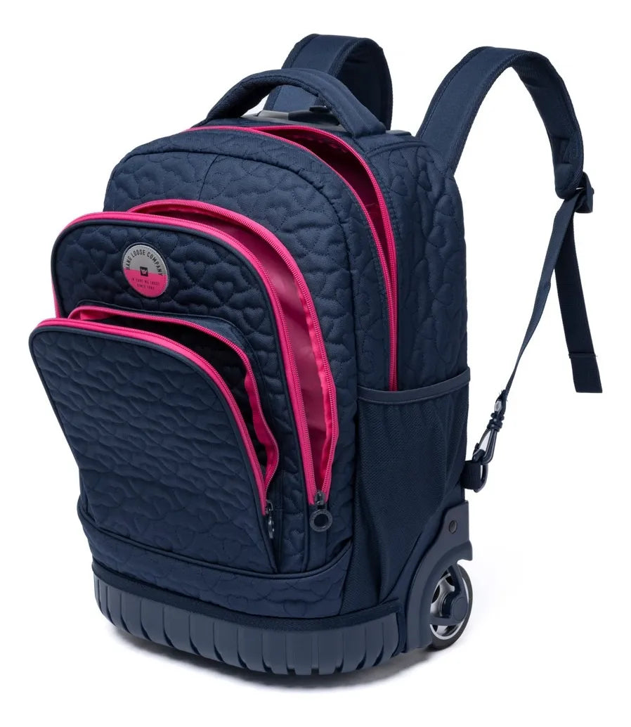 Kit Mochila Escolar De Rodinhas Juvenil Reforçada