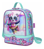 Mochila Infantil Feminina Com Rodinhas Panda Resistente Cor Rosa Desenho Do Tecido Lisa