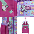 Mochila Infantil Feminina Com Rodinhas Panda Resistente Cor Rosa Desenho Do Tecido Lisa