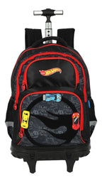 Mochila Juvenil Kit Lancheira Estojo Duplo Luxcel Hot Wheels