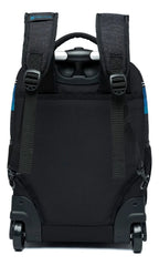 Mochila Escolar De Rodinhas Juvenil Resistente Notebook Cor Preto C Azul Desenho Do Tecido Liso