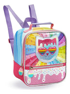 Mochila Costa Lancheira Escolar Infantil Cor Prateado Desenho Do Tecido Lisa