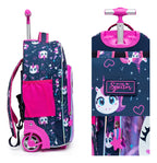 Kit Mochila Lancheira Estojo Infantil Feminina Escolar Roxo Unicórnio